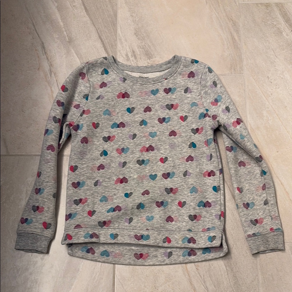 Jumping Bean (Size 6X) Girls Heart Crew Neck Sweatshirt